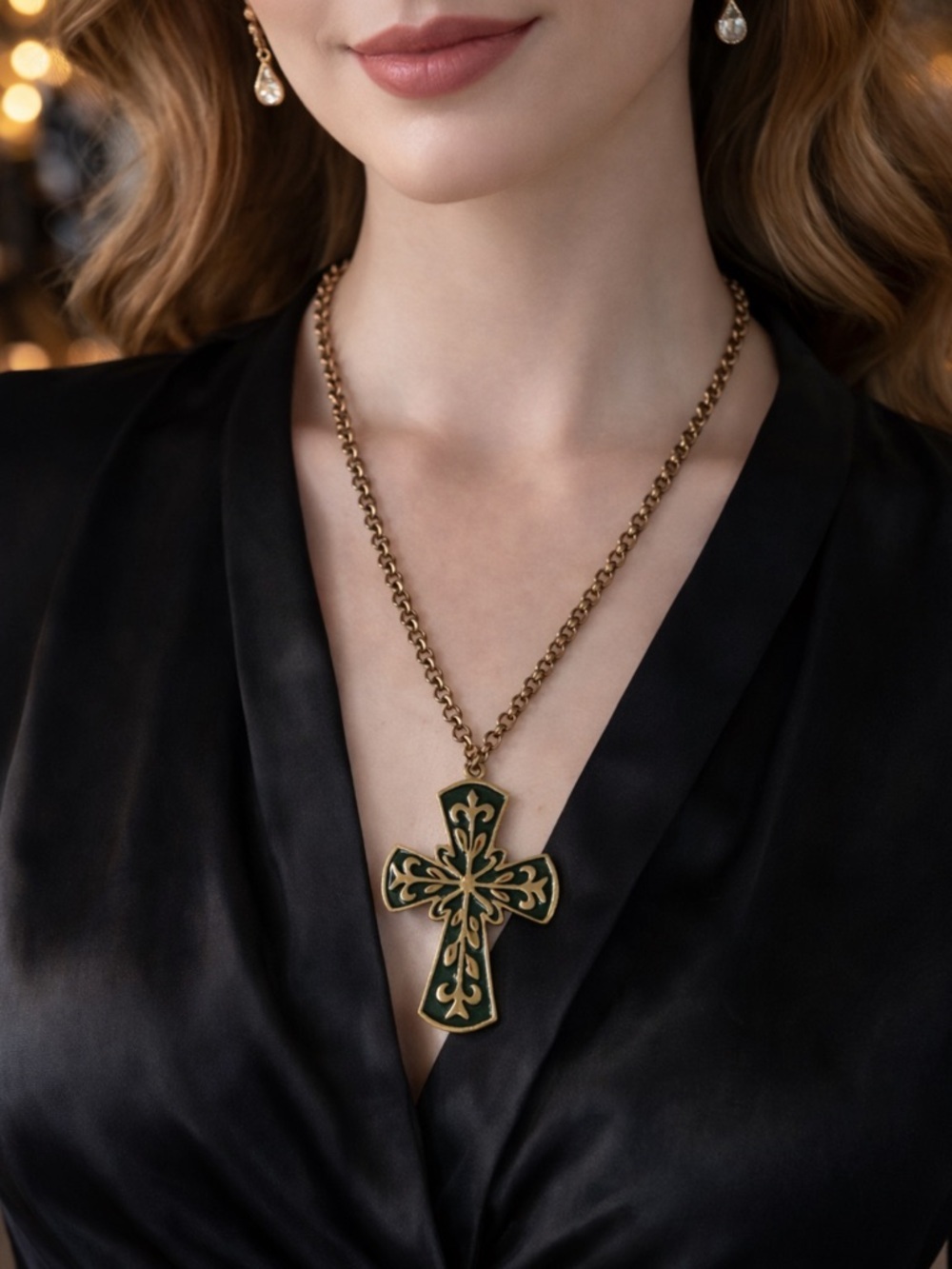 Vintage Victorian Style Pendant Cross